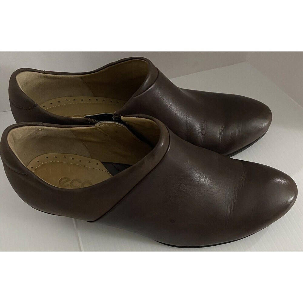 ECCO Sculptured Women’s Brown Heeled Ankle Wedge Booties - Coffee Color -Size 36